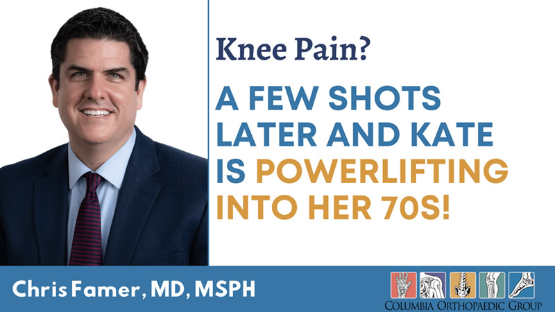 Knee Pain? How a Few Shots and the Ongoing Support of Her Doctor Let Kate Powerlift Into Her 70s!